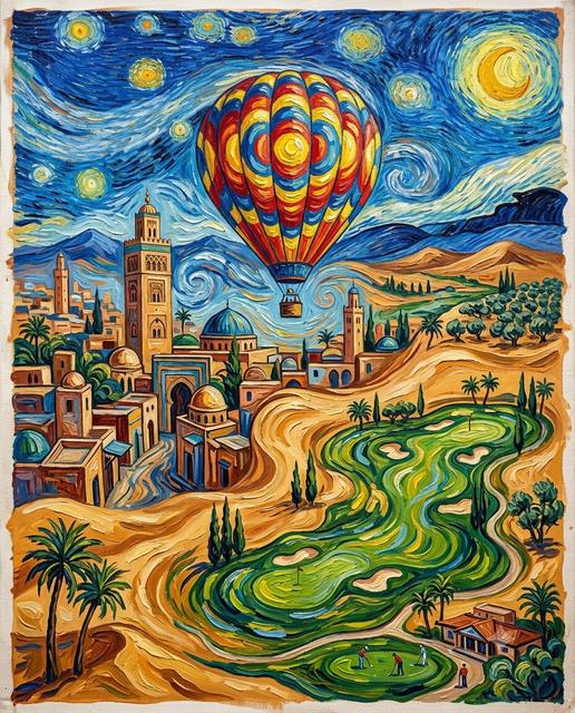 Marrakesch im Stil von Van Gogh
